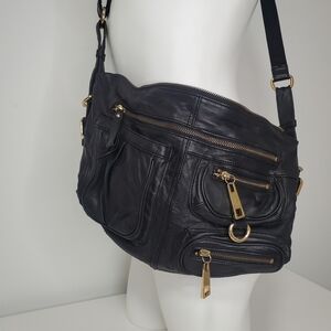 Steve Madden Black Crossbody Bag with Gold Accents